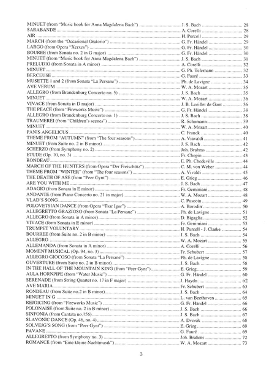 Classical Repertoire for Recorder