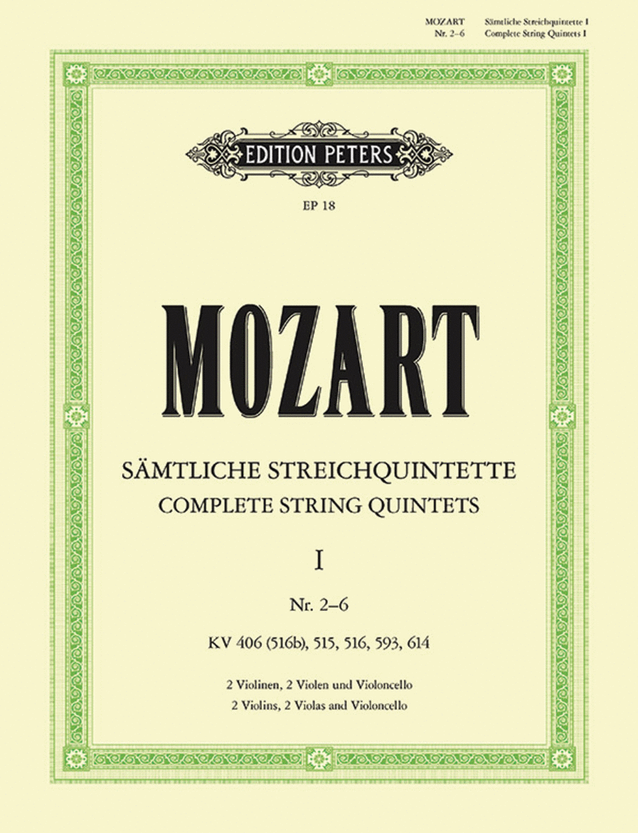 String Quintets, Volume 1 - Nos. 4-8 String Quintet scores gallery preview page 1