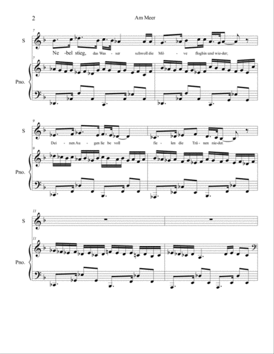 Am Meer High Voice scores gallery preview page 2