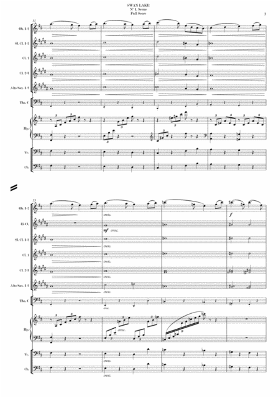 SUITE SWAN LAKE Nº 1. Scene Concert Band scores gallery preview page 5
