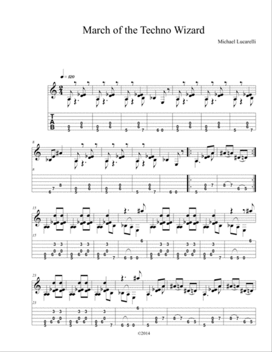 March of the Techno Wizard Electric Guitar scores gallery preview page 1
