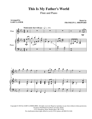 THIS IS MY FATHER'S WORLD (Flute Piano and Flute Parts)