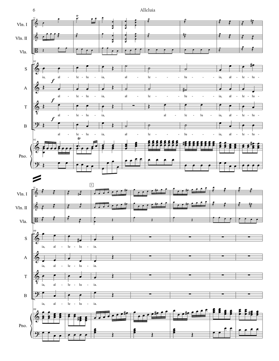 Alleluia from Regina Coeli K 108 4-Part scores gallery preview page 6