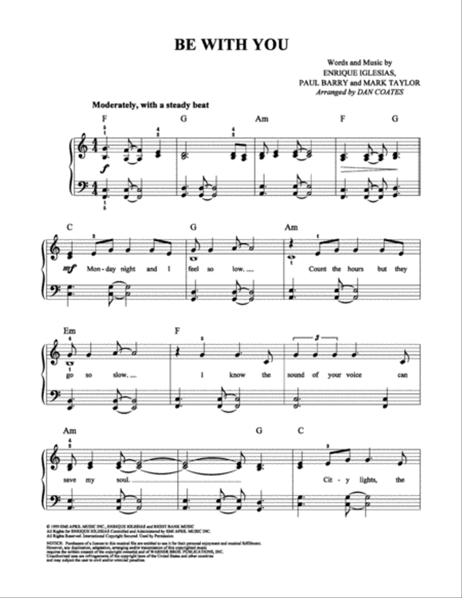 Be With You Be With You Easy Piano scores gallery preview page 1