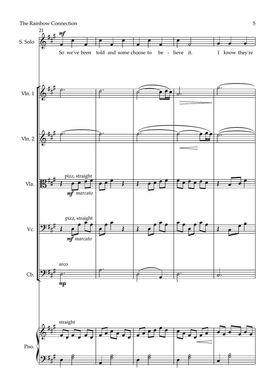 The Rainbow Connection Large Ensemble scores gallery preview page 5