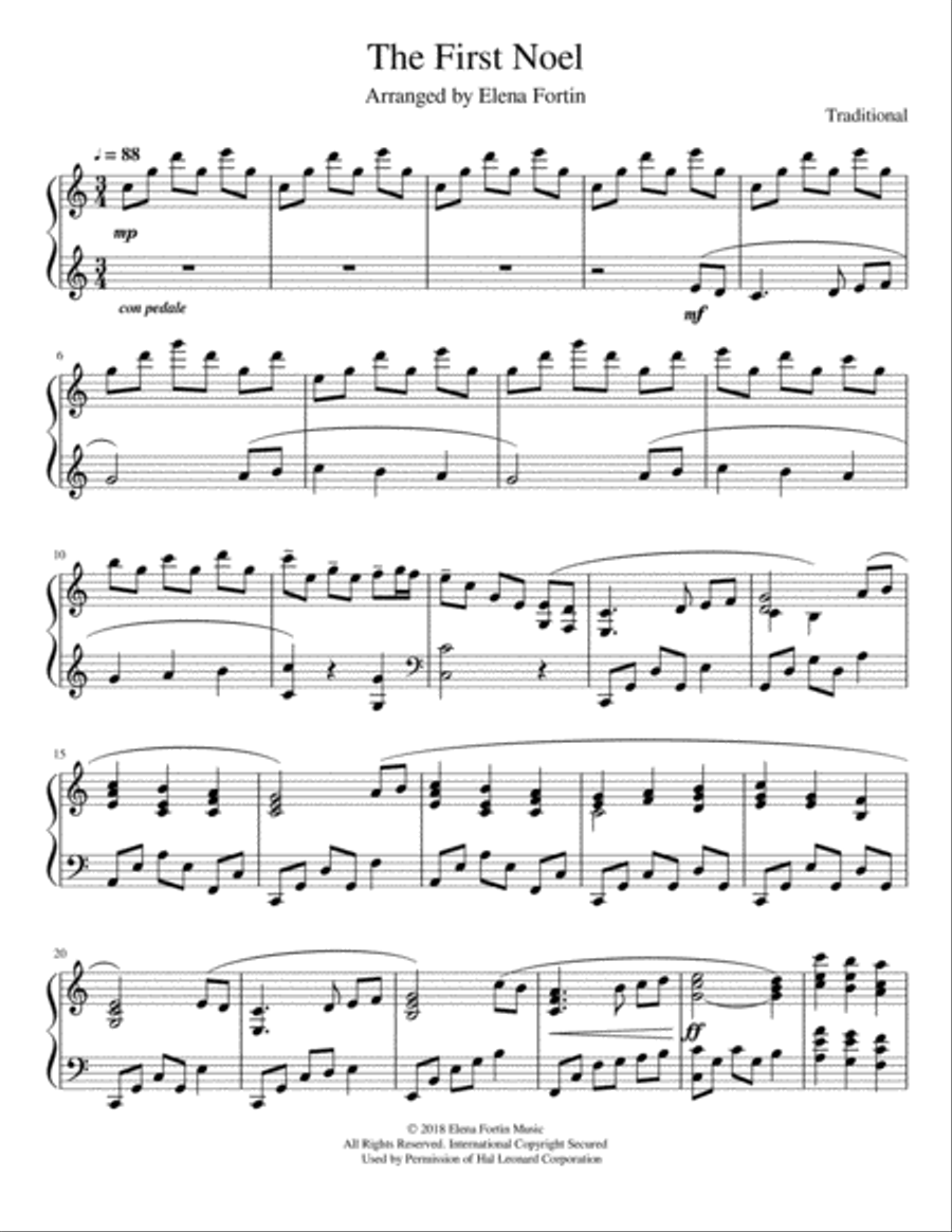 The First Noel Piano Solo scores gallery preview page 2