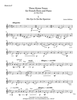 Three Hymn Tunes for French Horn and Piano HORN PART