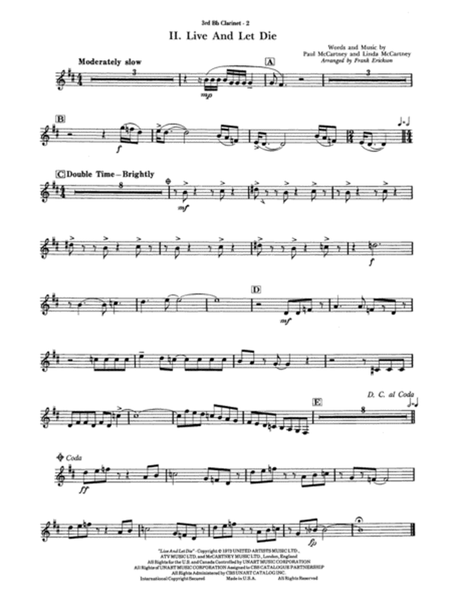 James Bond Suite (Medley): 3rd B-flat Clarinet