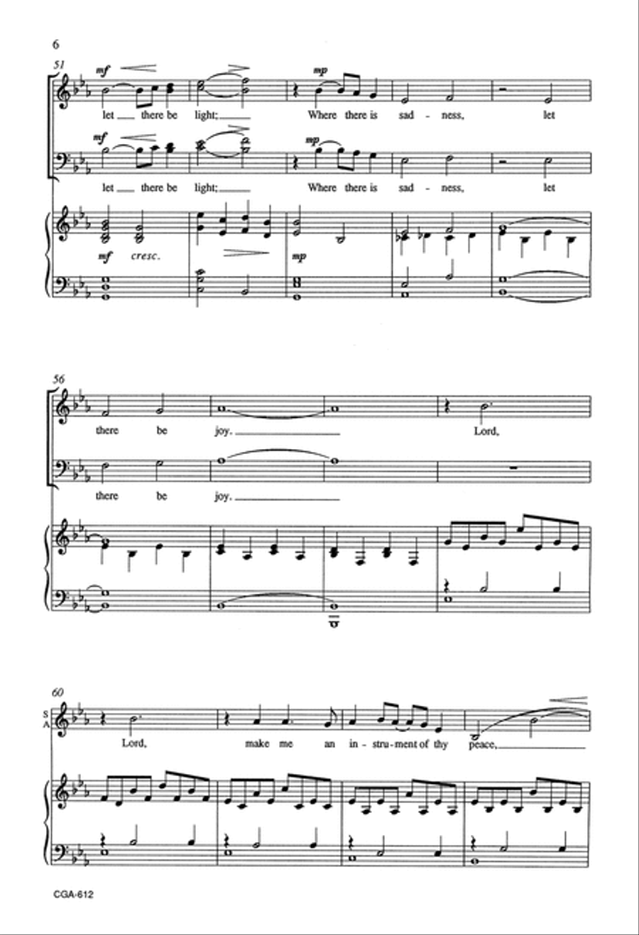 Lord, Make Me an Instrument of Thy Peace 4-Part scores gallery preview page 6