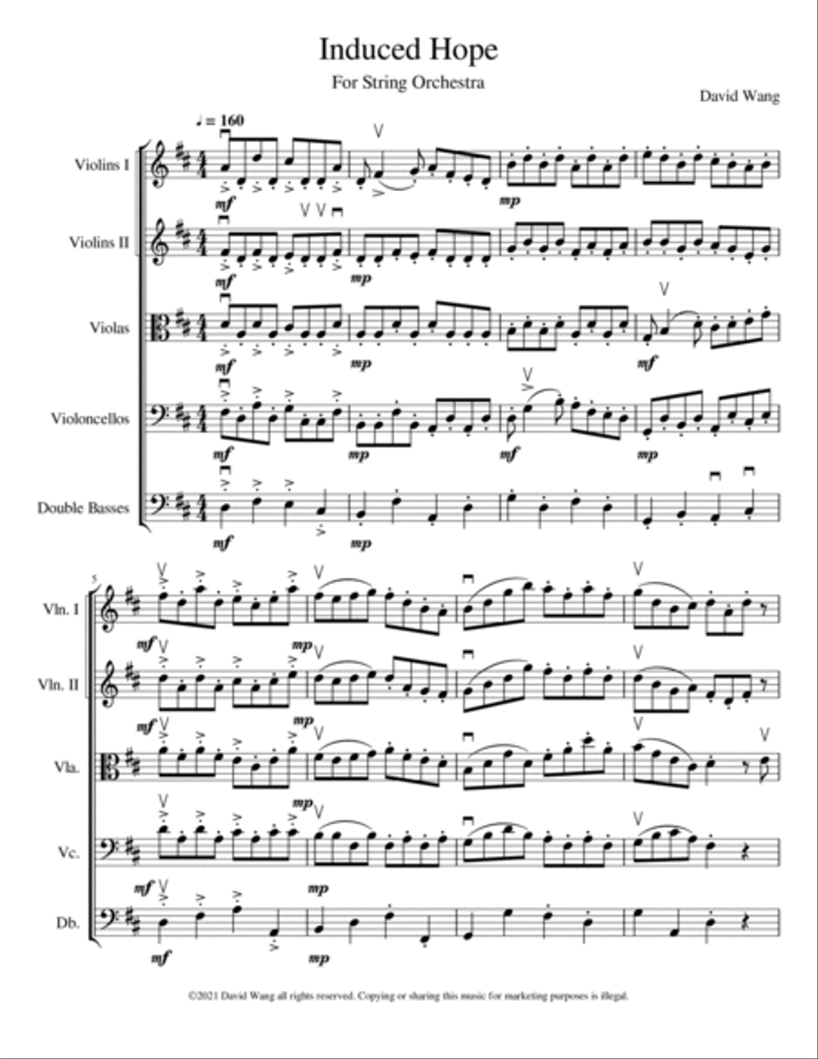 Induced Hope for String Orchestra String Orchestra scores gallery preview page 1
