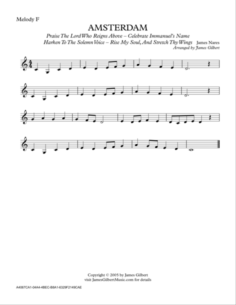 AMSTERDAM (Praise The Lord Who Reigns Above) Small Ensemble scores gallery preview page 5