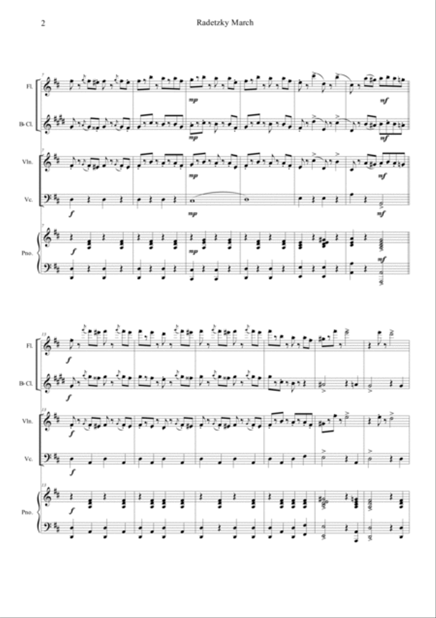 Radetzky Marsch Radetzky Marsch Clarinet scores gallery preview page 2