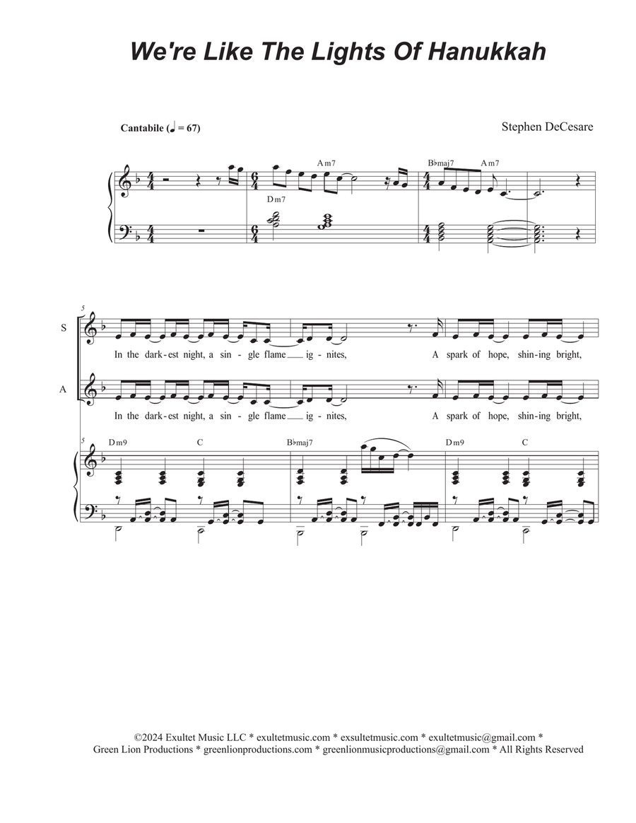 Book cover for We're Like The Lights Of Hanukkah (SATB)