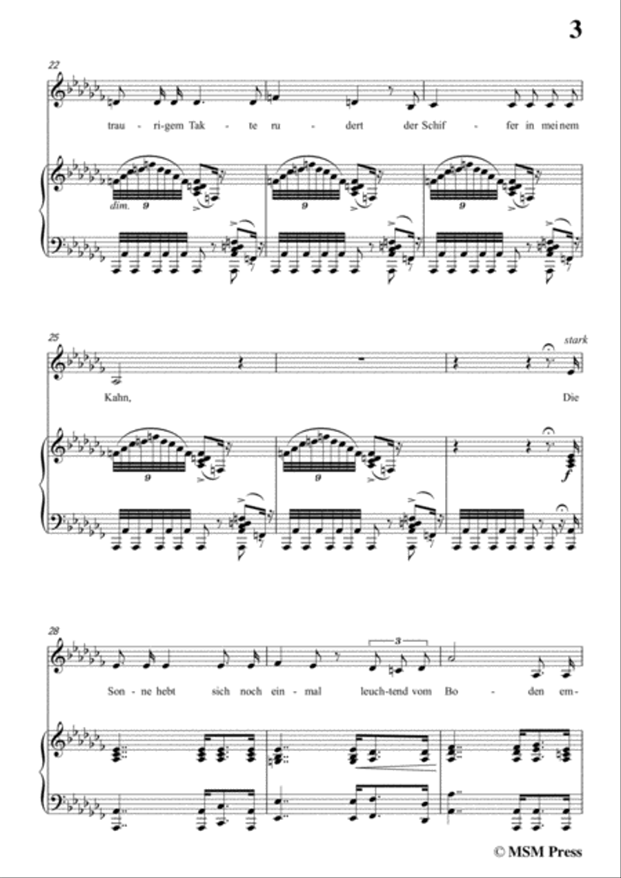 Schubert-Die Stadt,in a flat minor,for Voice and Piano Voice Solo scores gallery preview page 5