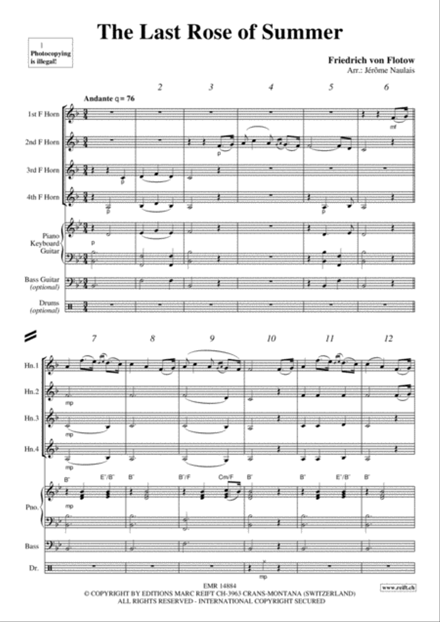 The Last Rose Of Summer Horn scores gallery preview page 3