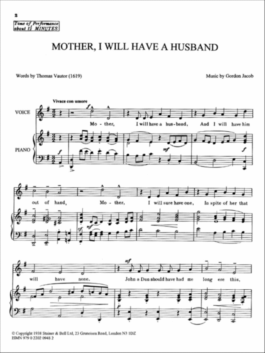 Mother, I will have a husband (D - E) Voice scores gallery preview page 2