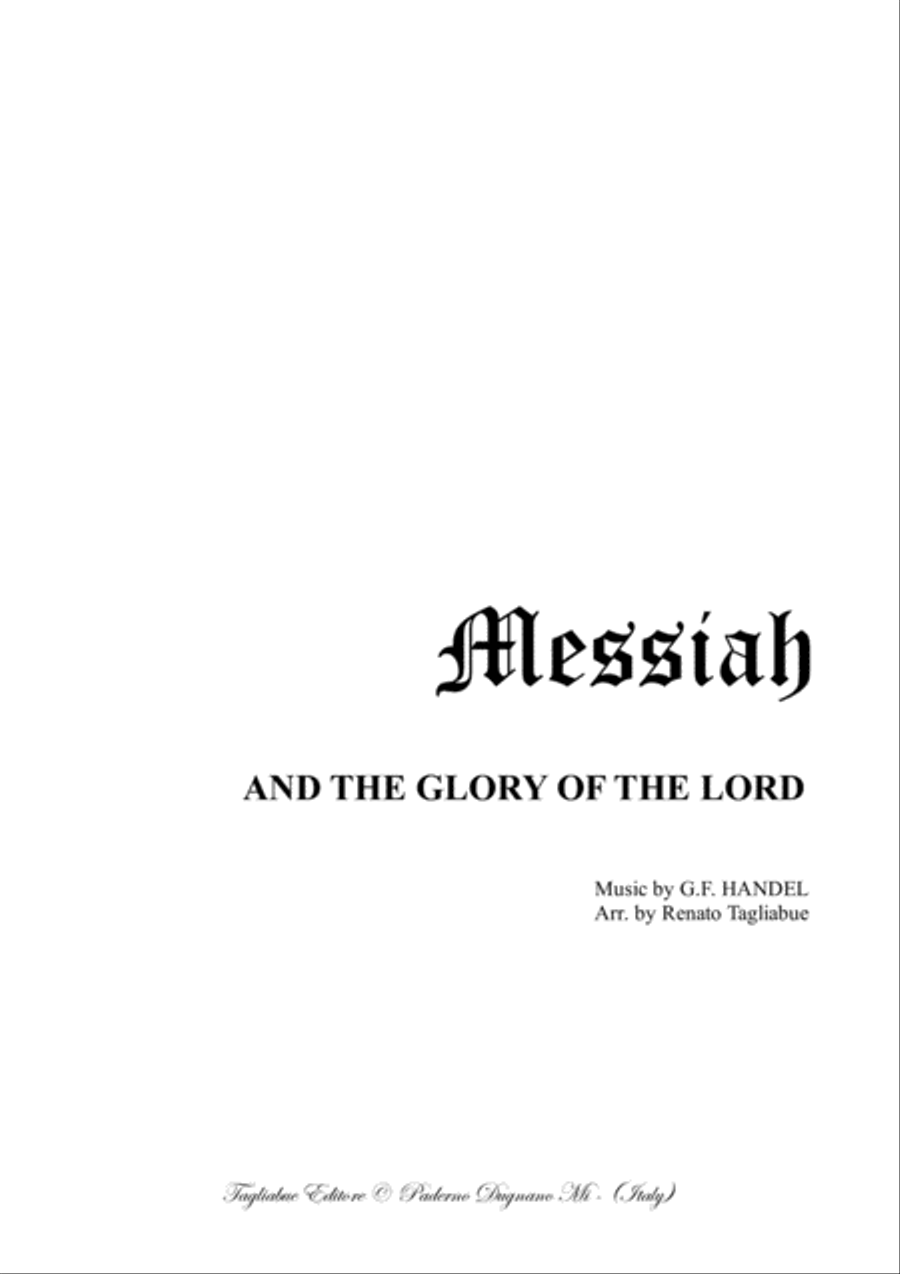 AND THE GLORY OF THE LORD - Messiah - For SATB Choir and Organ - Score Only 4-Part scores gallery preview page 1