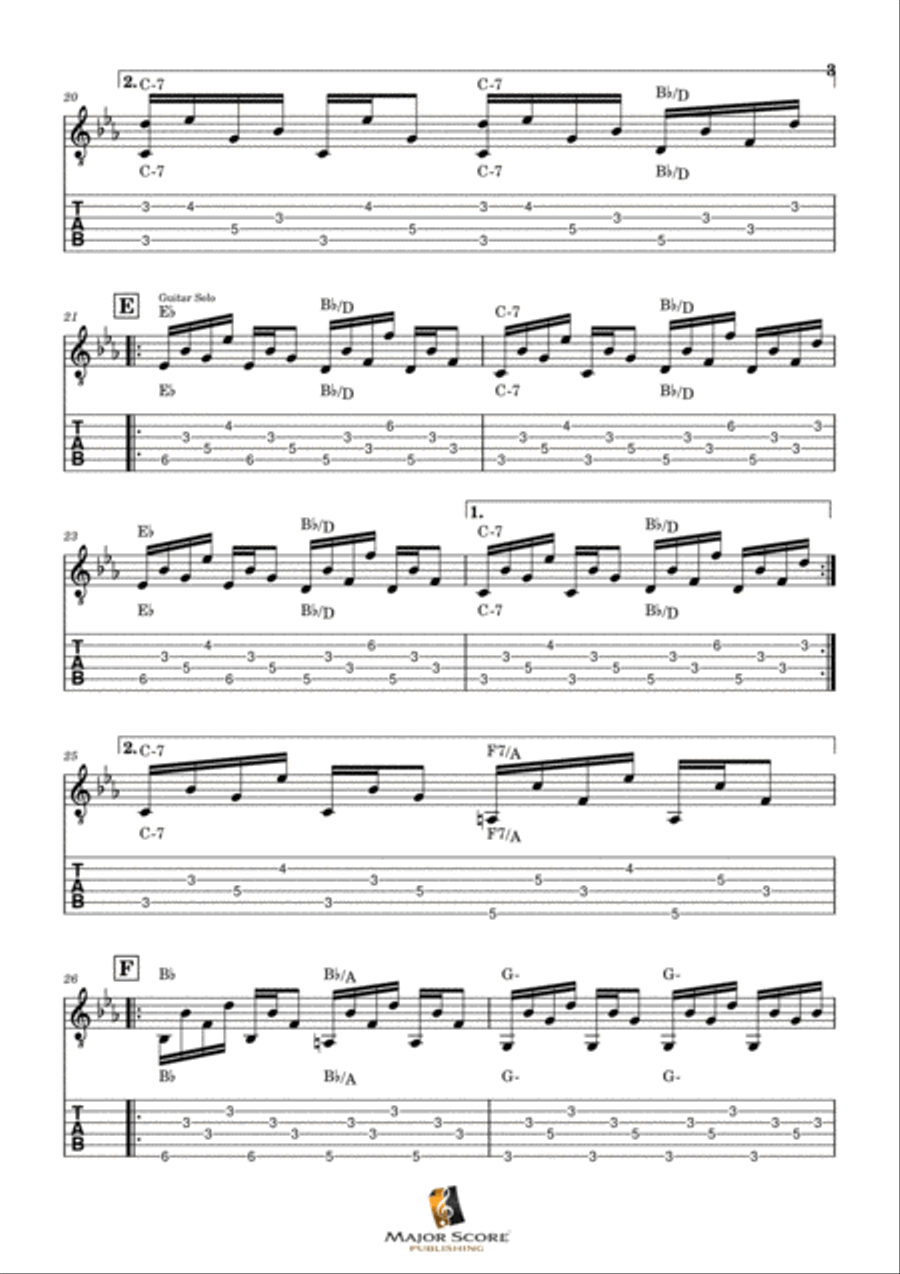 Landslide Guitar Tablature scores gallery preview page 3