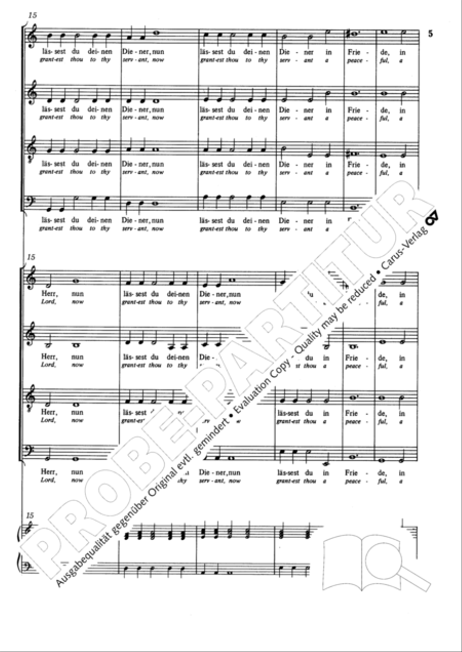 Lord, now lettest thou thy servant depart (Herr, nun lassest du deinen Diener) 4-Part scores gallery preview page 6