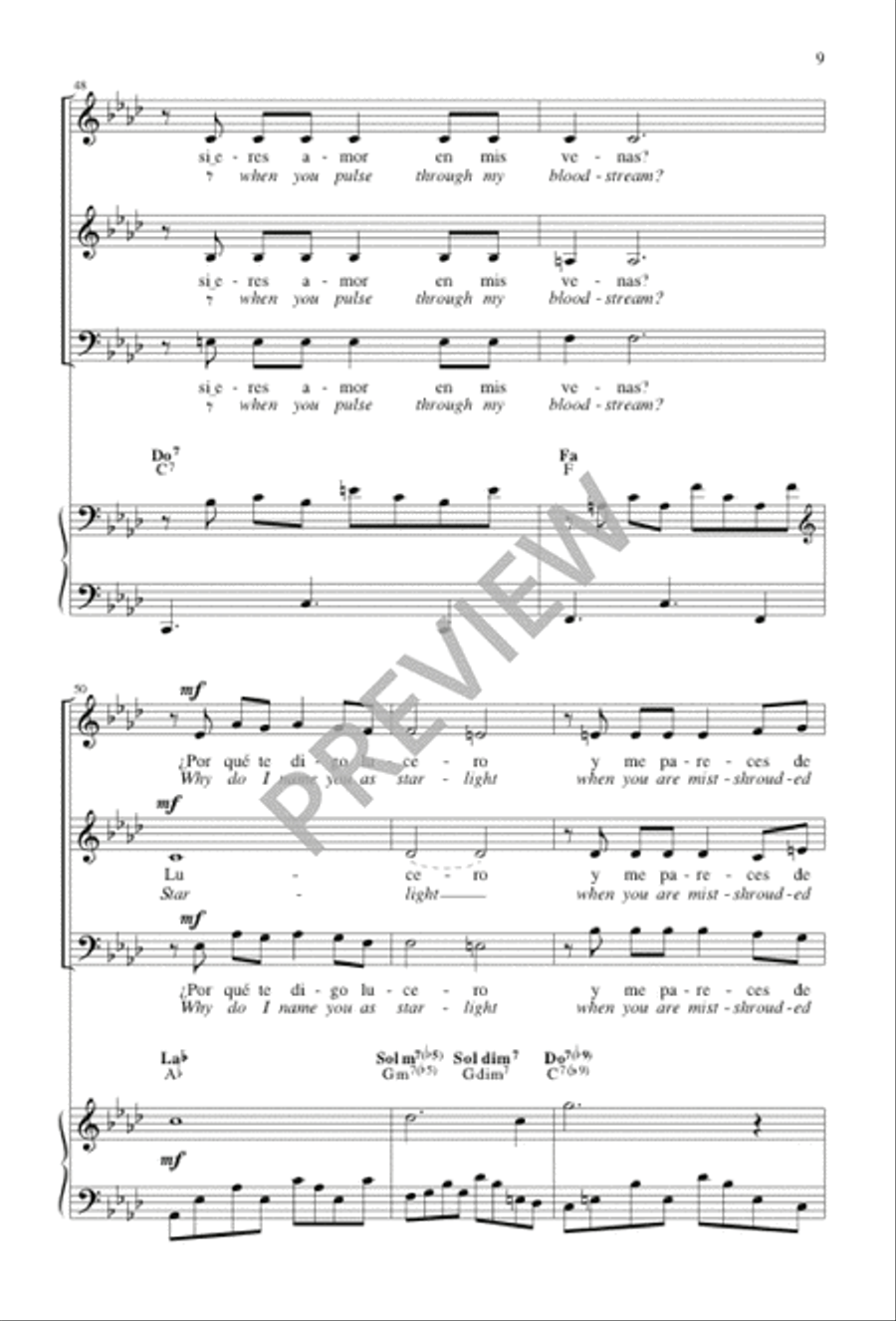 Yo Sé Que Sé / I Think I Know 3-Part scores gallery preview page 9