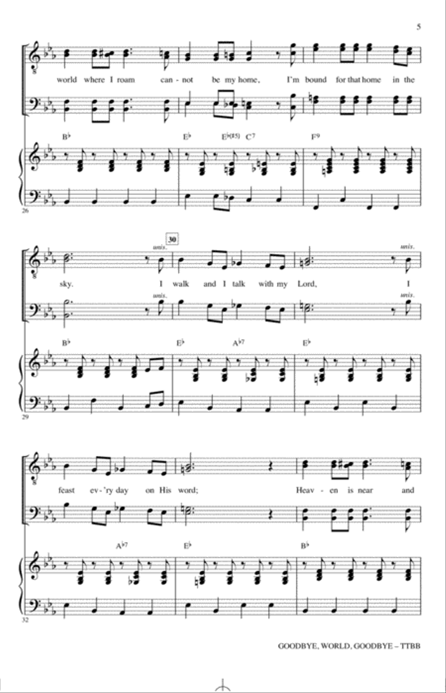 Goodbye, World, Goodbye (arr. Keith Christopher) TTBB scores gallery preview page 4