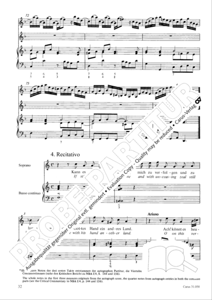 O God, what glut of care and pain (Ach Gott, wie manches Herzeleid) Orchestra scores gallery preview page 33