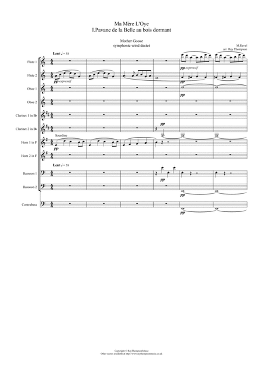 Ravel: Ma Mère L'Oye (Mother Goose Suite) 4 mvts - symphonic wind dectet/bass image number null