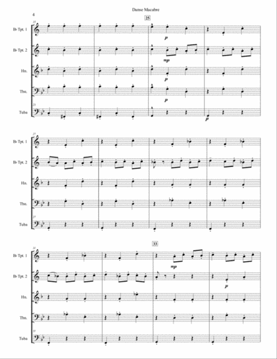 Danse Macabre for Brass Quintet Danse Macabre for Brass Quintet Brass Quintet scores gallery preview page 4
