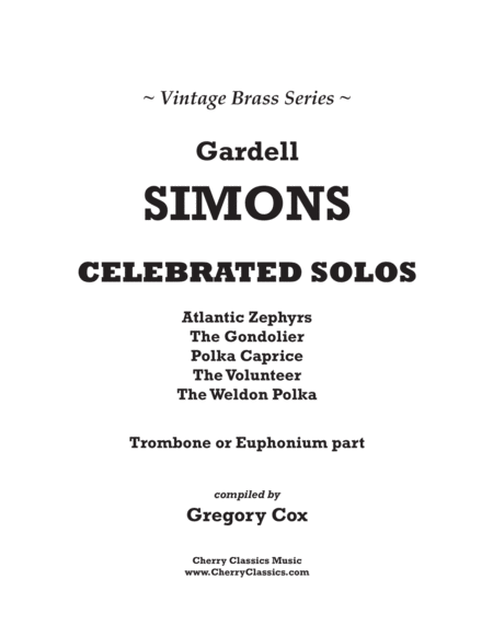 Celebrated Solos for Trombone or Euphonium & Piano