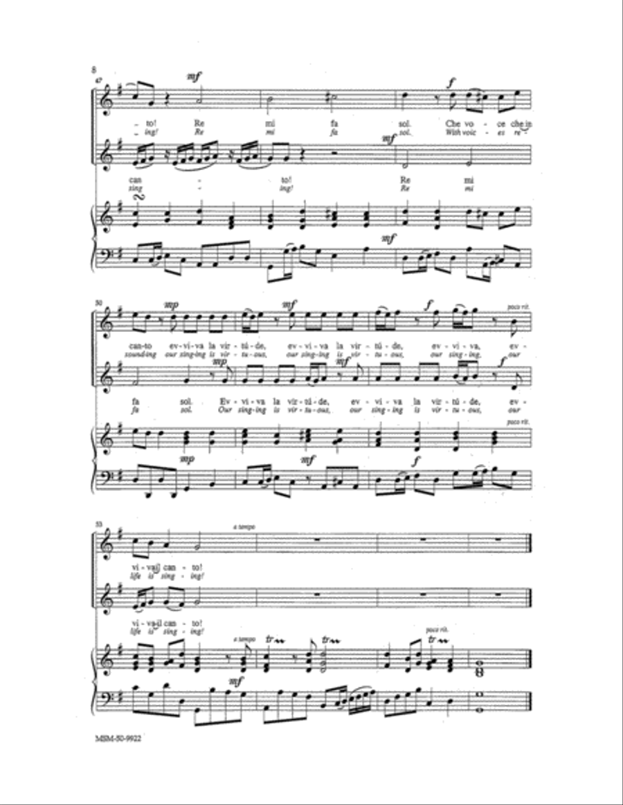 Che bella cosa What Lovely Music SSA scores gallery preview page 5