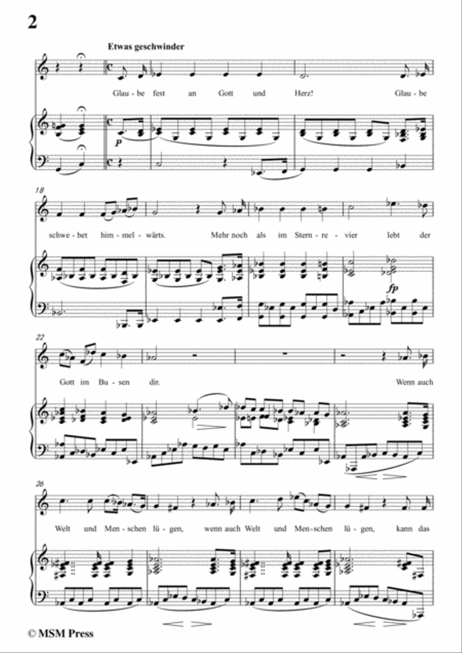 Schubert-Glaube,Hoffnung und Liebe,Op.97,in C Major,for Voice&Piano Voice scores gallery preview page 4