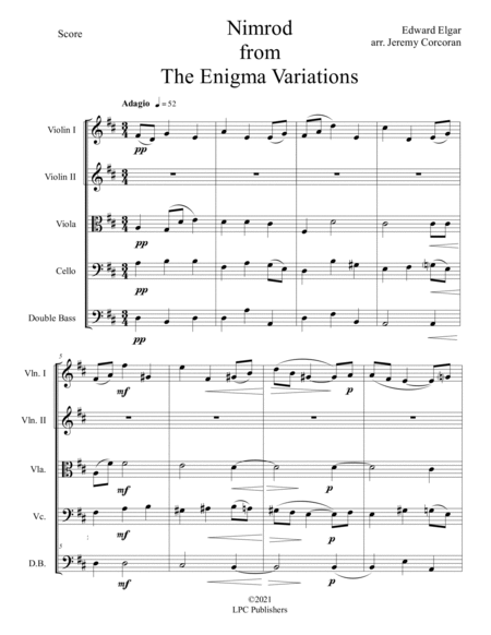 Nimrod from the Enigma Variations for String Orchestra image number null