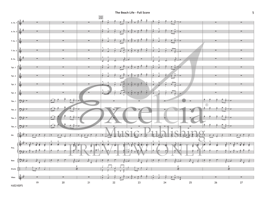 The Beach Life (Score) The Beach Life (Score) Jazz Ensemble scores gallery preview page 6