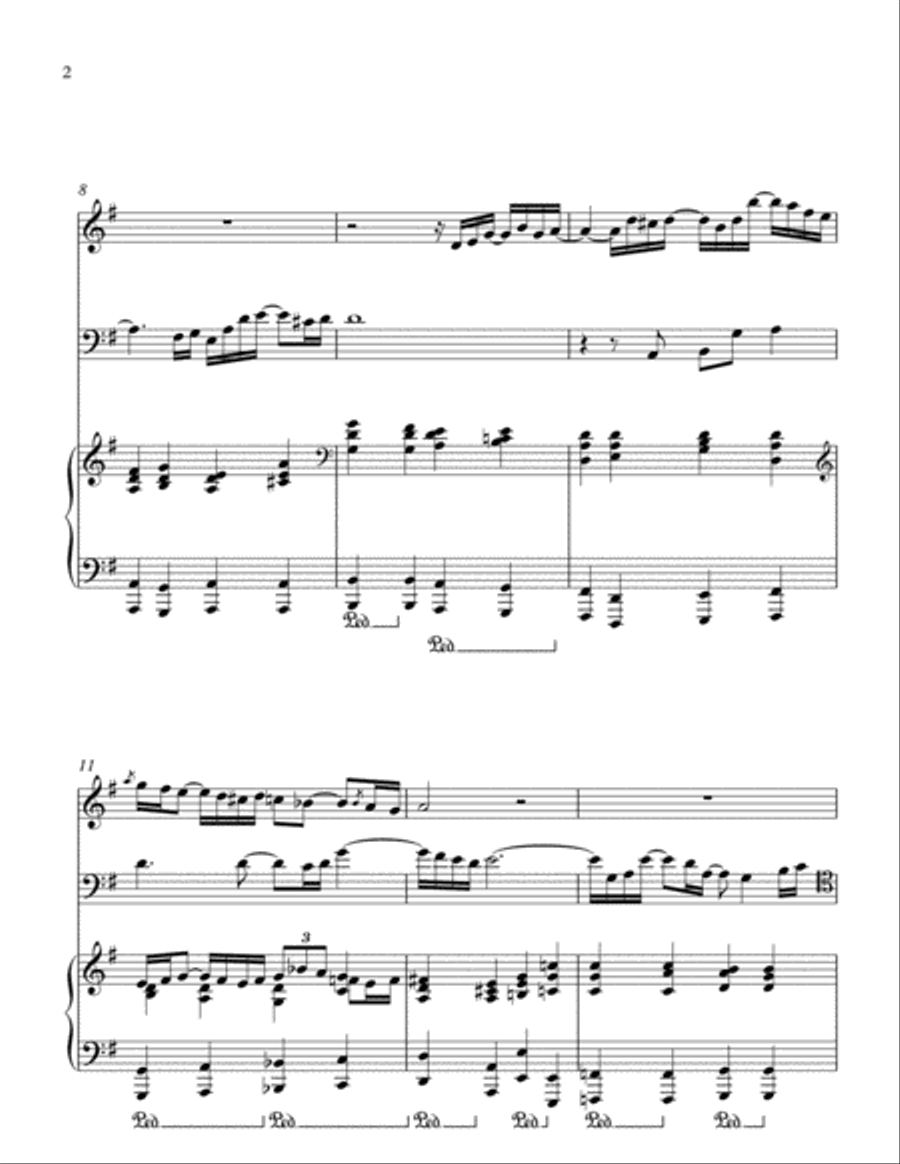 Meditation, for Clarinet, Cello and Piano Clarinet scores gallery preview page 2