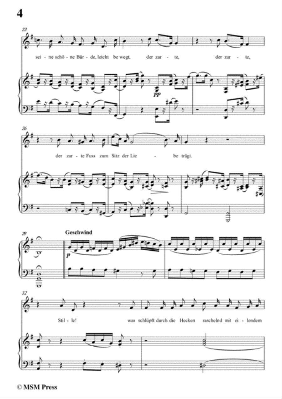 Schubert-Die Erwartung,Op.116,in G Major,for Voice&Piano Voice scores gallery preview page 6