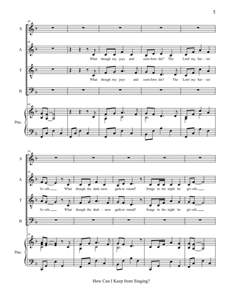 How Can I Keep from Singing? (SATB) image number null