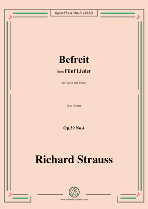 Book cover for Richard Strauss-Befreit,in c minor,Op.39 No.4