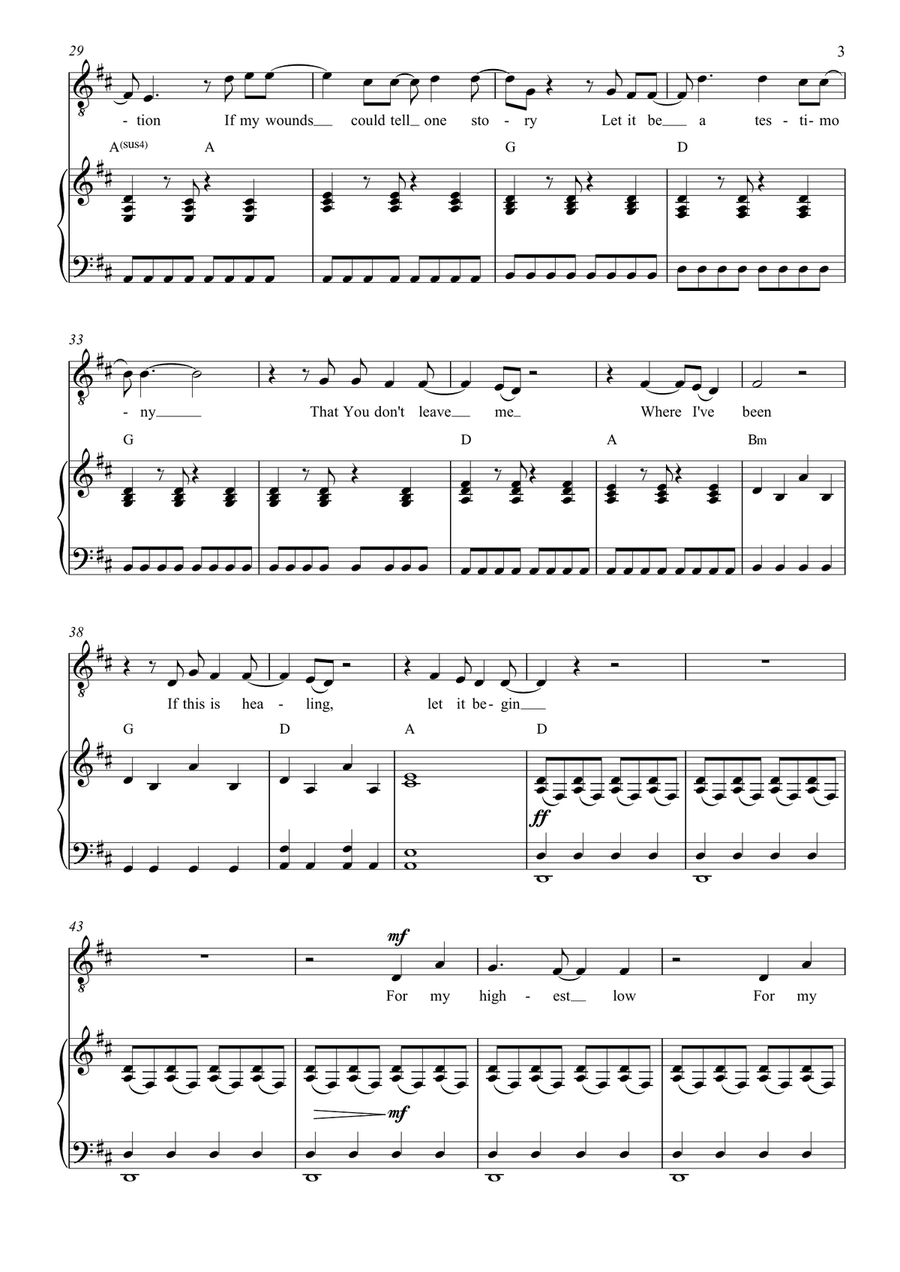 Let It Begin Piano, Vocal, Guitar scores gallery preview page 3