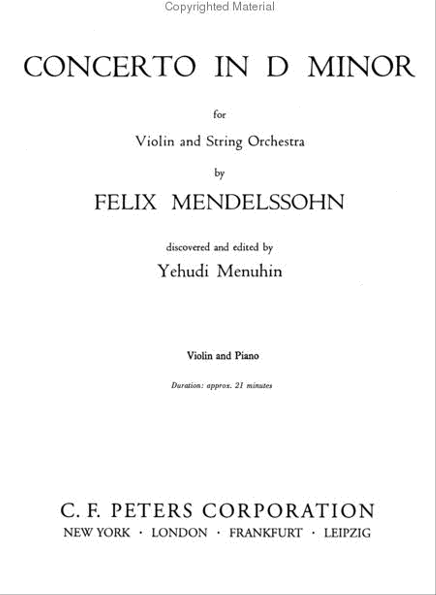 Violin Concerto In D Minor Violin Solo scores gallery preview page 2