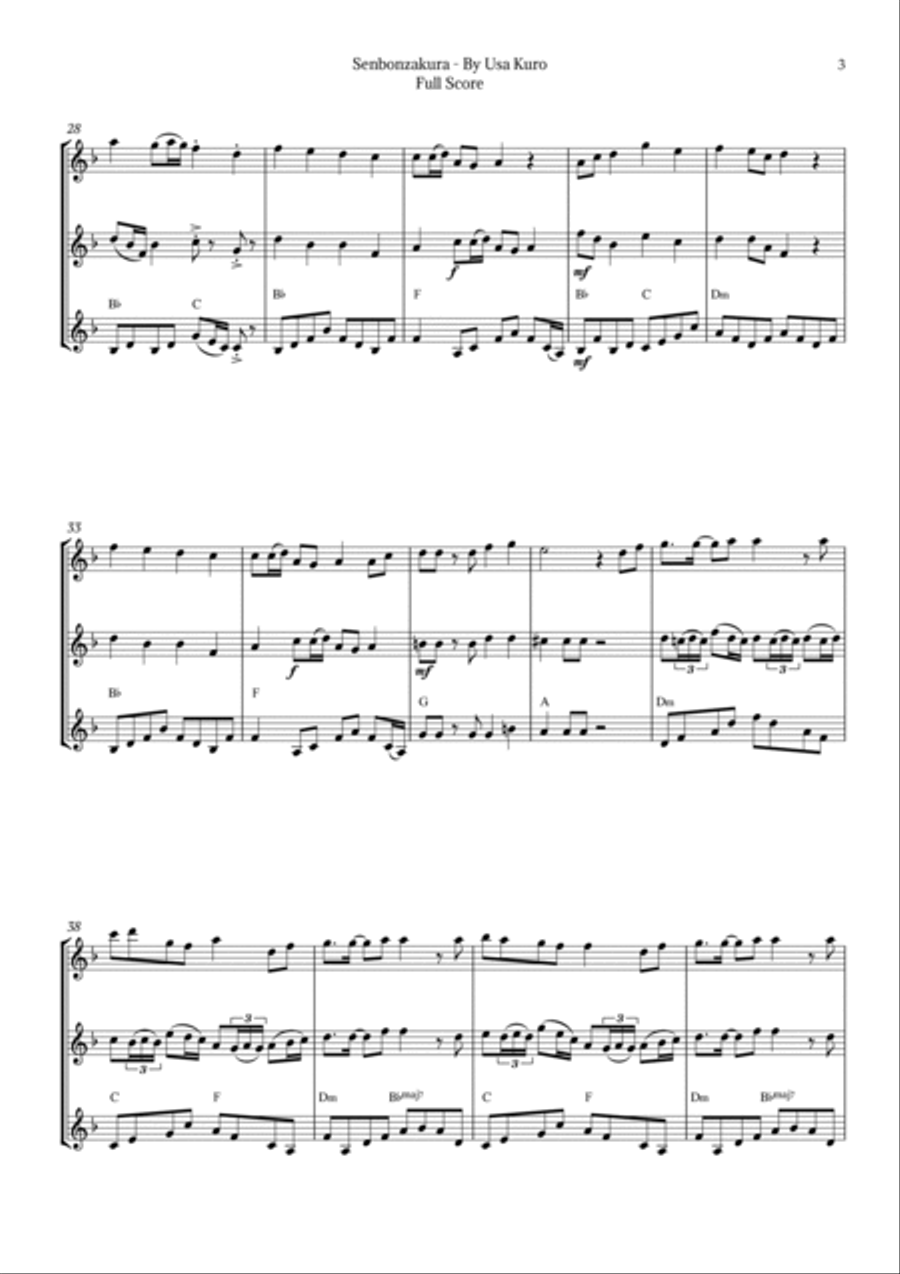 Senbonzakura String Trio scores gallery preview page 3