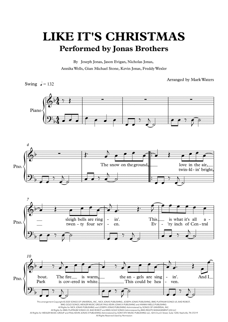 Like It's Christmas Easy Piano scores gallery preview page 1