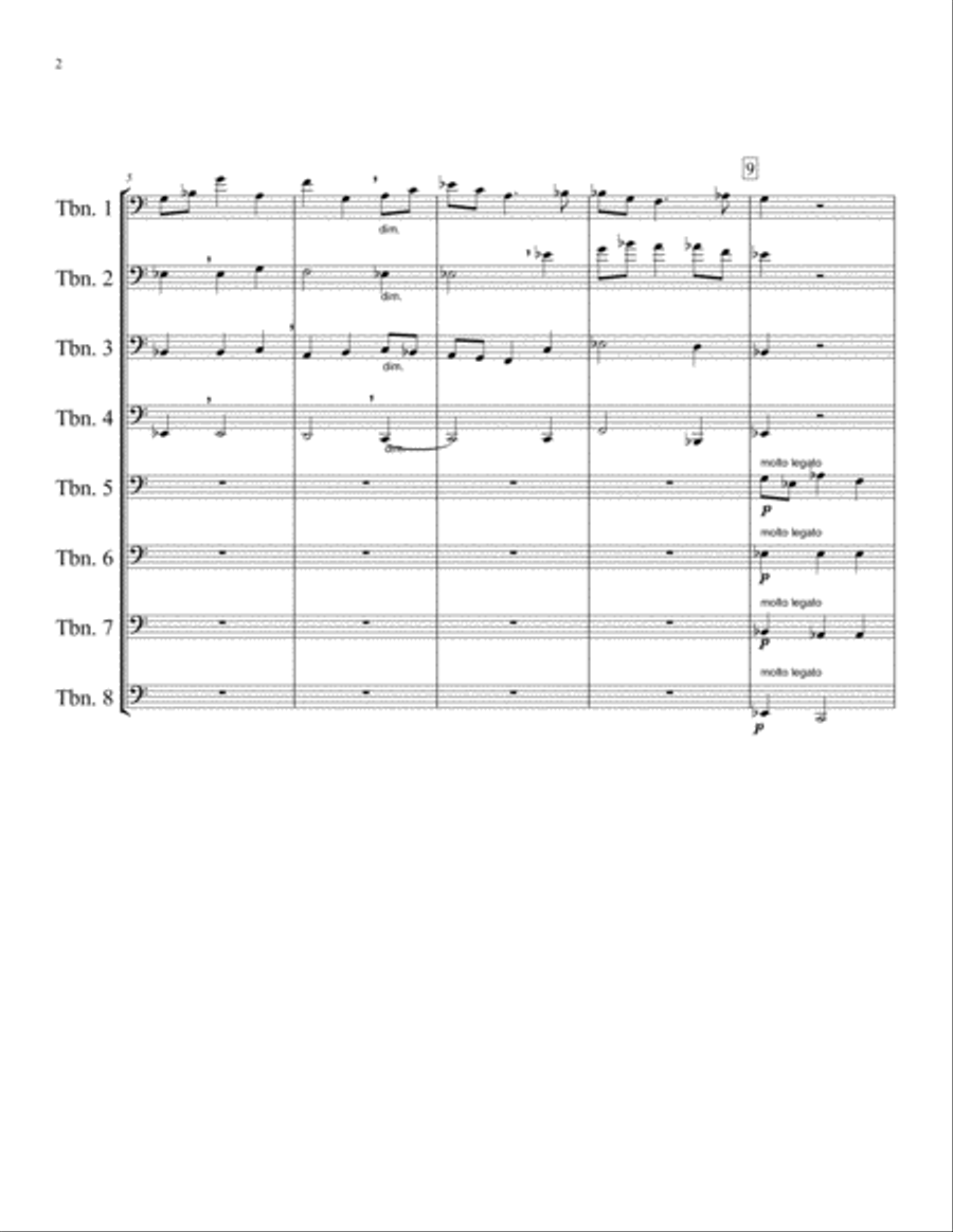 Nimrod from Enigma Variations for 8 Trombones Trombone Solo scores gallery preview page 2