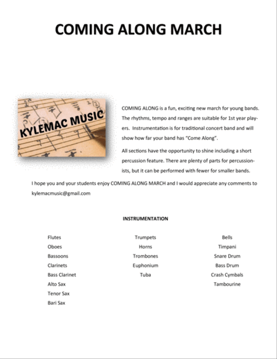 Coming Along Concert Band scores gallery preview page 2