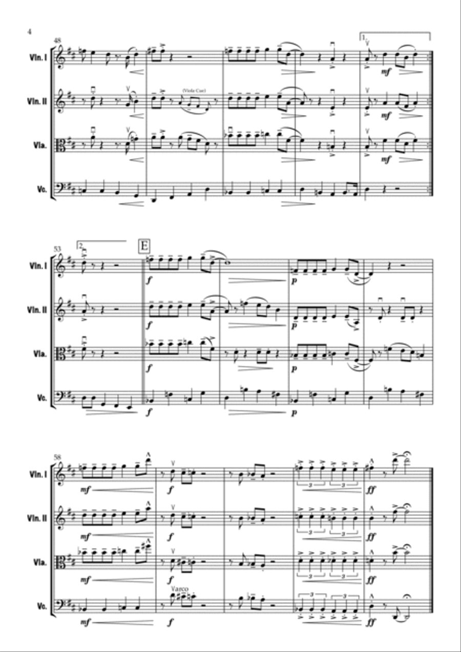 Crazy Little Thing Called Love String Quartet scores gallery preview page 5