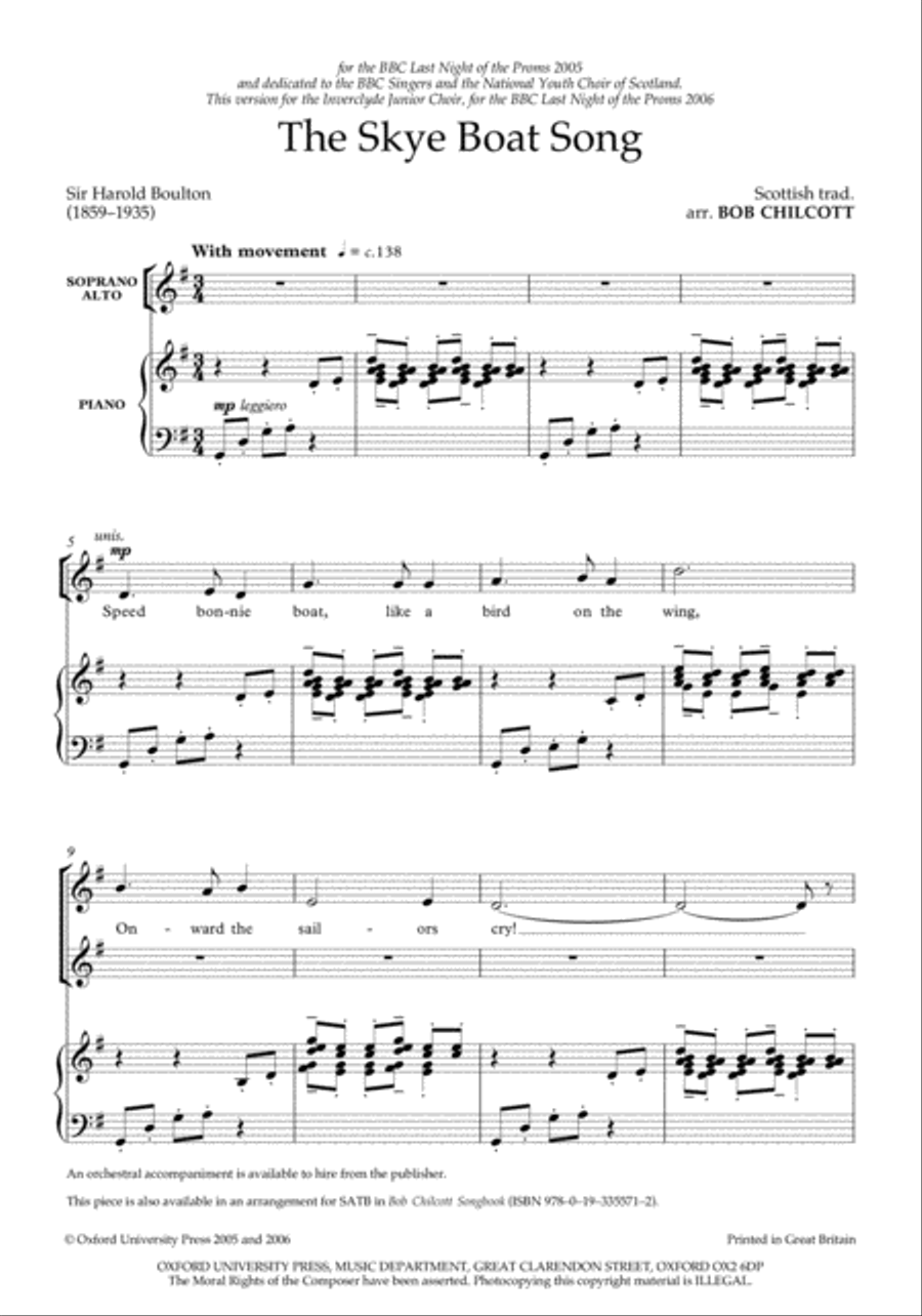 The Skye Boat Song The Skye Boat Song SSA scores gallery preview page 2