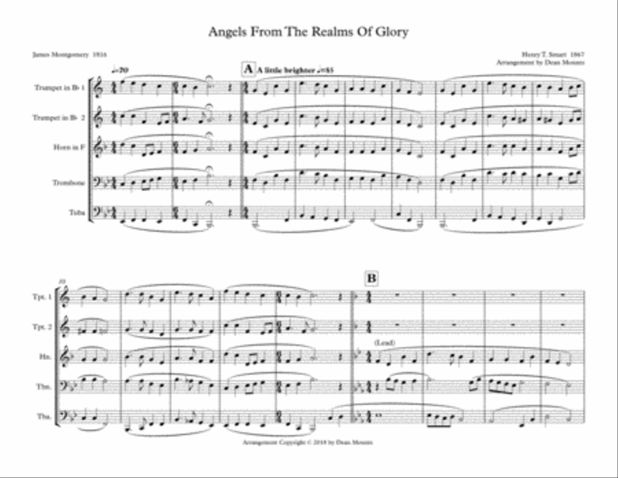 Angels From The Realms Of Glory Brass Ensemble scores gallery preview page 1