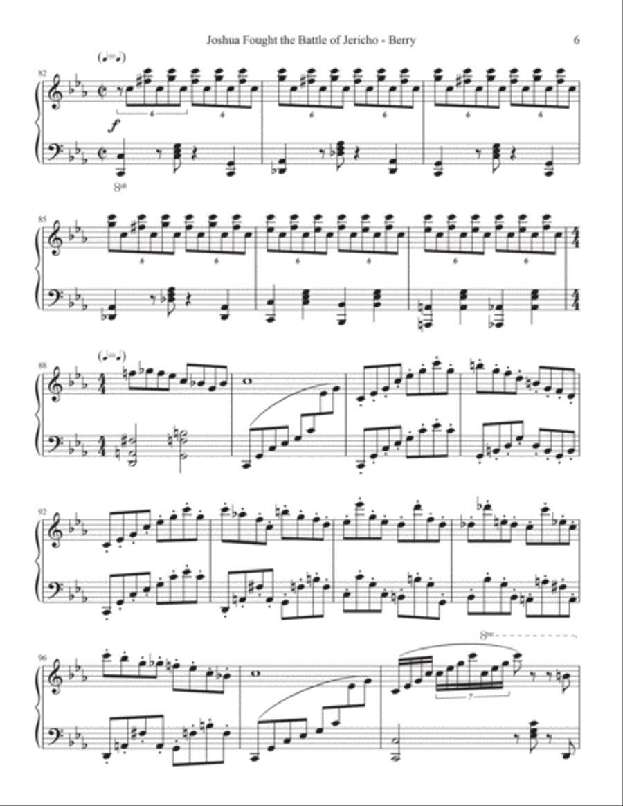 Joshua Fought the Battle of Jericho Piano Solo scores gallery preview page 6