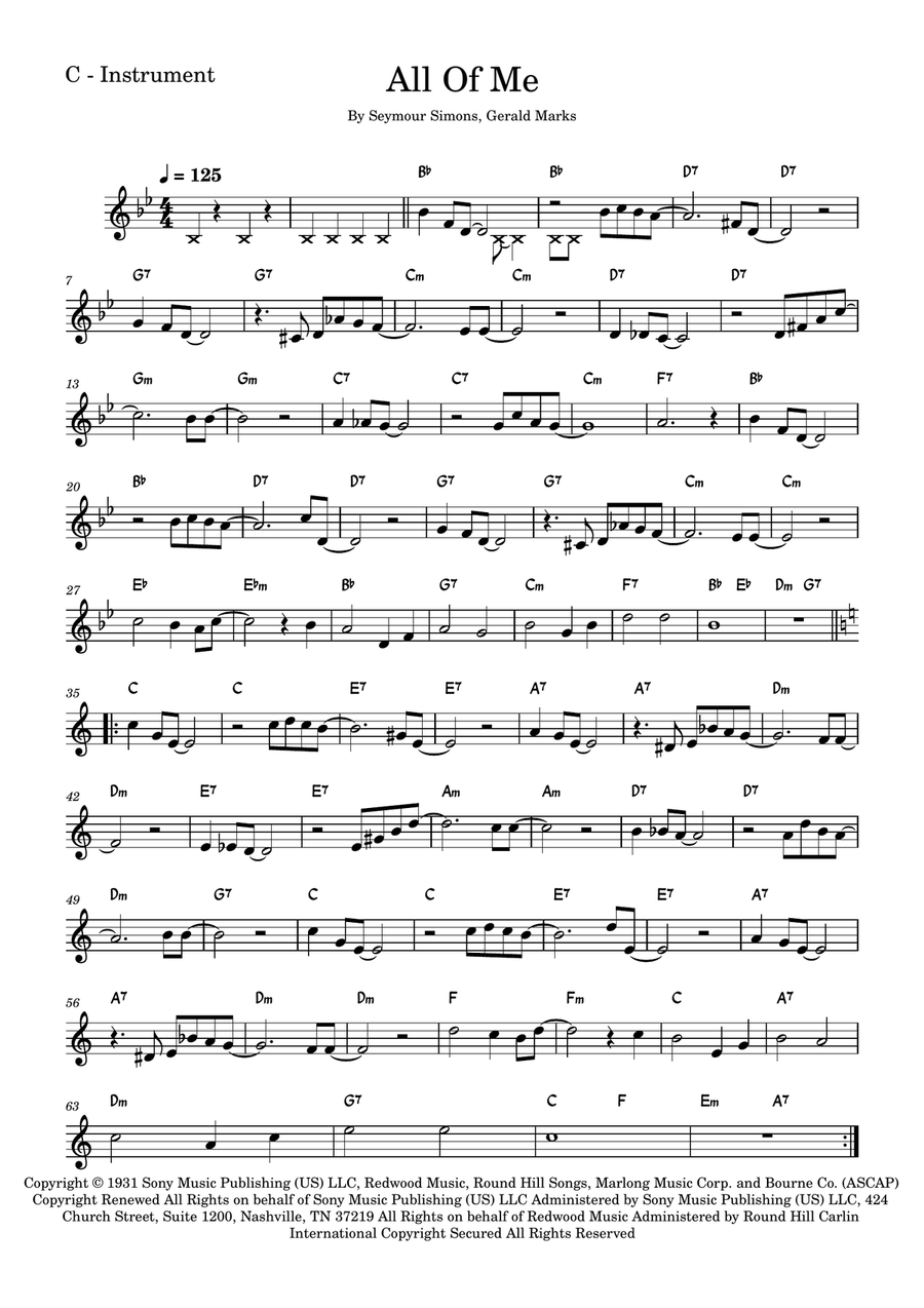 All Of Me Piano scores gallery preview page 1