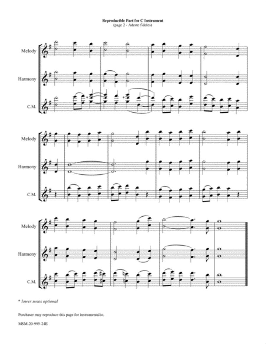 Adeste fideles Piano and Keyboard scores gallery preview page 4