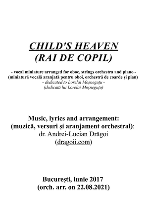 Rai de copil (Child's heaven) - vocal miniature arranged for oboe, strings orchestra and piano
